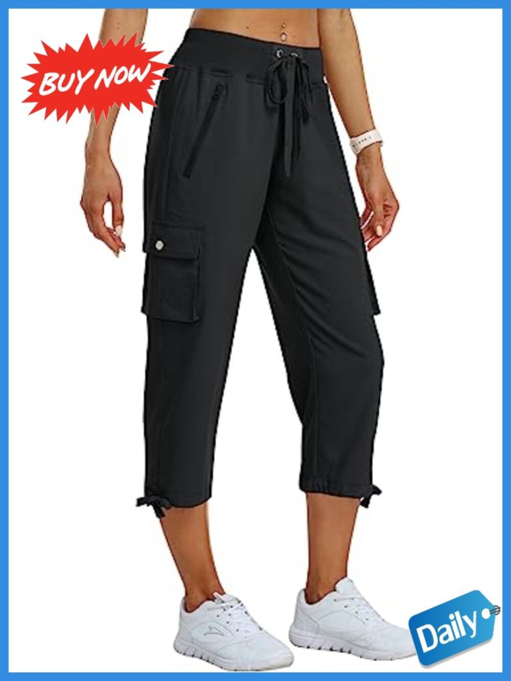 Women's Cargo Capris Hiking Pants Lightweight Quick Dry Athletic